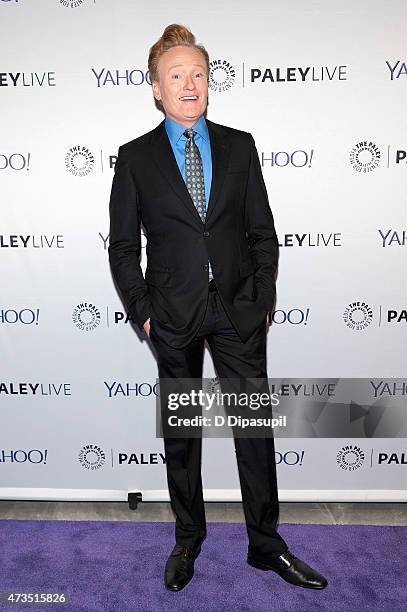 Conan O'Brien attends The Paley Center For Media Hosts A Conversation With Anderson Cooper And Conan O'Brien at The Paley Center For Media on May 15,...