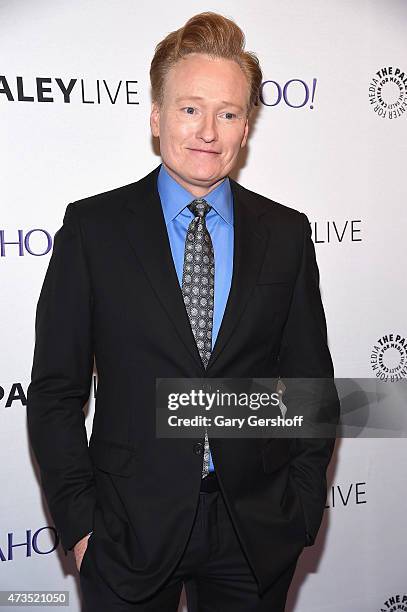 Conan O'Brien attends The Paley Center For Media Hosts A Conversation With Anderson Cooper And Conan O'Brien at Paley Center For Media on May 15,...