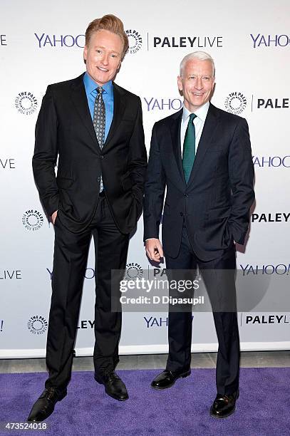 Conan O'Brien and Anderson Cooper attend The Paley Center For Media Hosts A Conversation With Anderson Cooper And Conan O'Brien at The Paley Center...