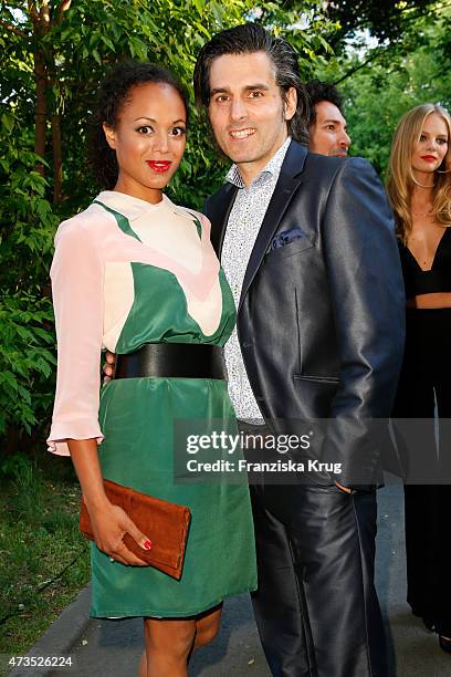 Milka Loff Fernandes and Robert Irschara attend the Maybelline 100th anniversary celebrations on May 15, 2015 in Berlin, Germany.