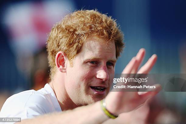 Prince Harry thanks the crowd at the Cloud on May 16, 2015 in Auckland, New Zealand. Prince Harry is in New Zealand from May 9 through to May 16...