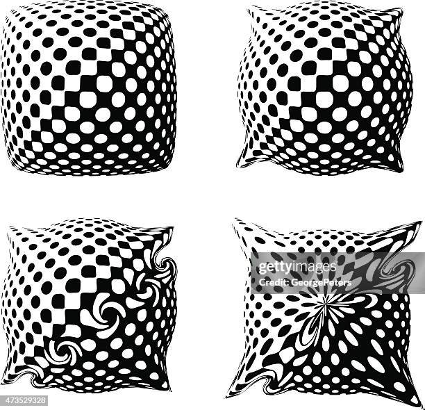 halftone pattern buttons - moire patterns stock illustrations