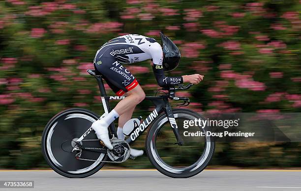 Tao Geoghegan Hart of Great Britain riding for Axeon Cycling races to 17th place in the individual time trial during stage six of the 2015 Amgen Tour...