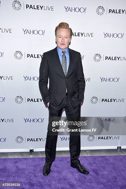 Conan O'Brien attends The Paley Center For Media Hosts A Conversation With Anderson Cooper And Conan O'Brien at Paley Center For Media on May 15,...