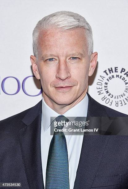 Anderson Cooper attends The Paley Center For Media Hosts A Conversation With Anderson Cooper And Conan O'Brien at Paley Center For Media on May 15,...