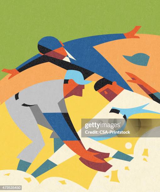 illustrations, cliparts, dessins animés et icônes de stylisé match de baseball - arbitre de baseball
