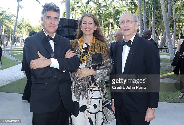 Alejandro Aravena, Benedetta Tagliabue and Justice Stephen Breyer during Pritzker Architecture Prize 2015 at New World Symphony on May 15, 2015 in...