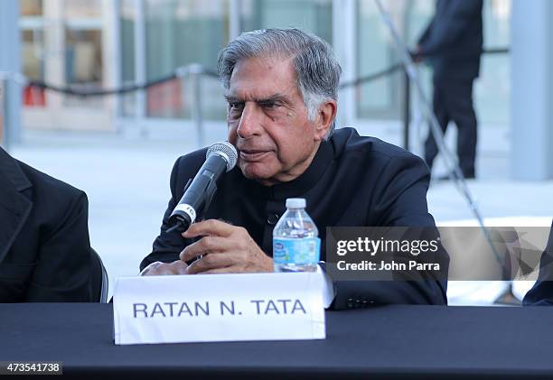 Ratan Tata speaks during Pritzker Architecture Prize 2015 at New World Symphony on May 15, 2015 in Miami Beach, Florida.