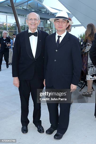 Justice Stephen Breyer and Yung Ho Chang during Pritzker Architecture Prize 2015 at New World Symphony on May 15, 2015 in Miami Beach, Florida.