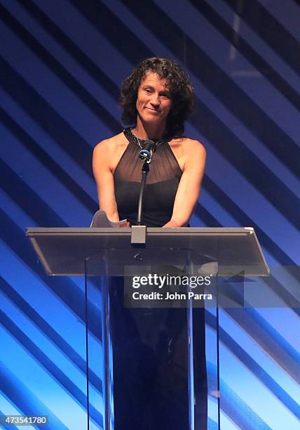 Frei Otto's daughter Christine Kanstinger during Pritzker Architecture Prize 2015 at New World Symphony on May 15, 2015 in Miami Beach, Florida.