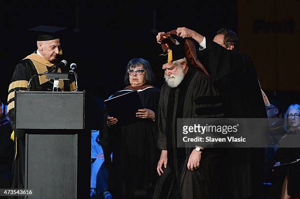 Honorary Degree Recipient James Turrell attends Pratt Institute 126th Commencement Ceremony at The Theater at Madison Square Garden on May 15, 2015...