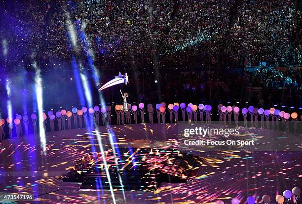 Singer Katy Perry performs during the Pepsi Super Bowl XLIX Halftime Show at the University of Phoenix Stadium on February 1, 2015 in Glendale,...