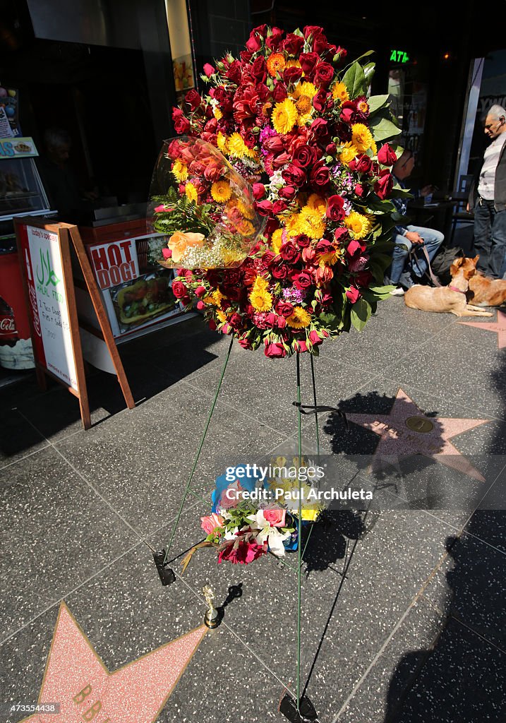 Flowers Placed On The Hollywood Walk Of Fame Star Of B.B. KING