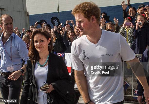Prince Harry meets members of the public at an event to promote the 2015 FIFA U-20 World Cup which will be hosted by New Zealand, at The Cloud on...