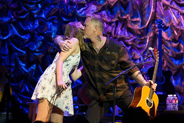 James Hetfield perfoms with his daughter Cali Hetfield at Acoustic-4-A-cure benefit show at The Masonic on May 15, 2015 in San Francisco, California.