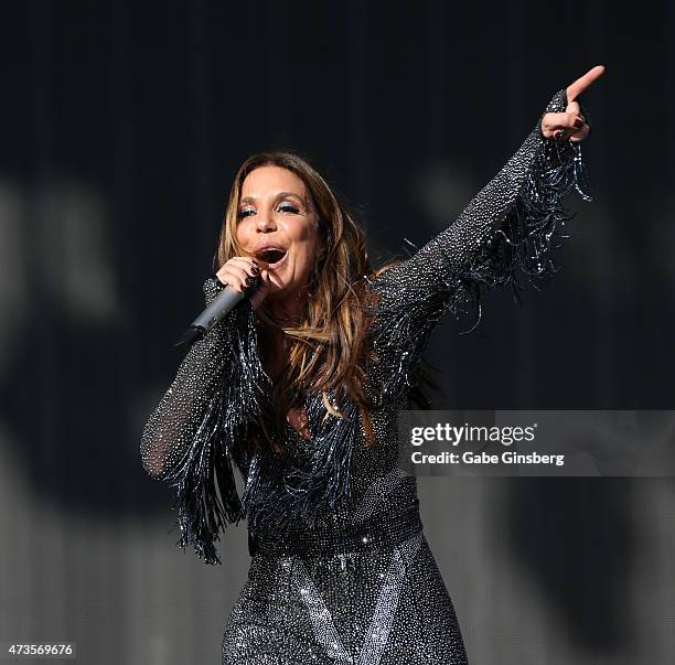Recording artist Ivete Sangalo performs during Rock in Rio USA at the MGM Resorts Festival Grounds on May 15, 2015 in Las Vegas, Nevada.