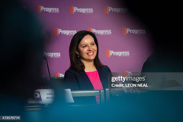 Labour MP Caroline Flint addresses delegates at the Progress annual conference in central London on May 16, 2015. AFP PHOTO / LEON NEAL