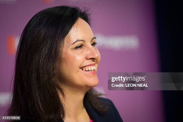 Labour MP Caroline Flint addresses delegates at the Progress annual conference in central London on May 16, 2015. AFP PHOTO / LEON NEAL