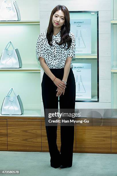 South Korean actress Park Shin-Hye attends the autograph session for Bruno Magli on May 15, 2015 in Seoul, South Korea.