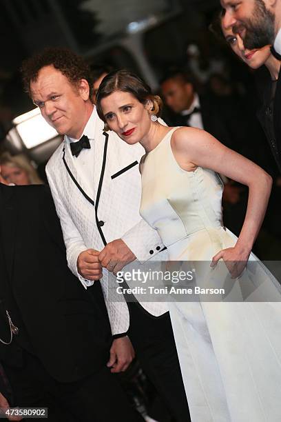 John C. Reilly and Angeliki Papoulia attend "The Lobster" premiere during the 68th annual Cannes Film Festival on May 15, 2015 in Cannes, France.