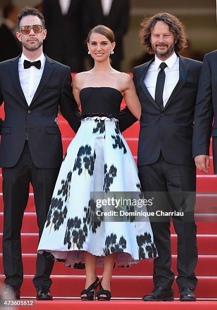 Gilad Kahana, Natalie Portman and Ram Bergman attend the "A Tale Of Love And Darkness" Premiere during the 68th annual Cannes Film Festival on May...