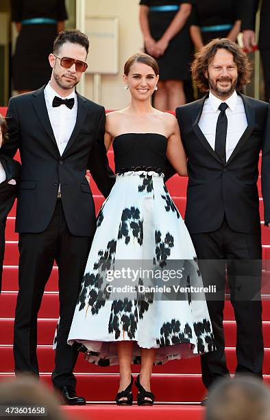 Gilad Kahana, Natalie Portman and Ram Bergman attend the "A Tale Of Love And Darkness" Premiere during the 68th annual Cannes Film Festival on May...