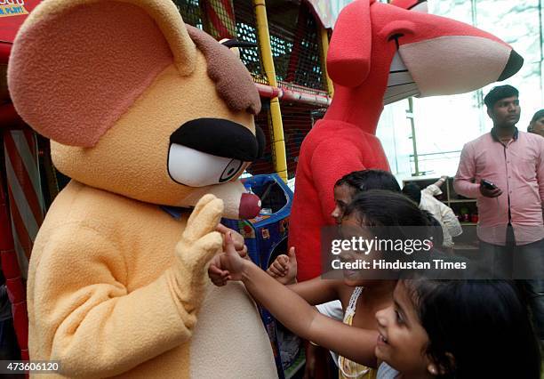 Nickelodeon Cartoon Characters Interact With Kids In Mumbai Photos and