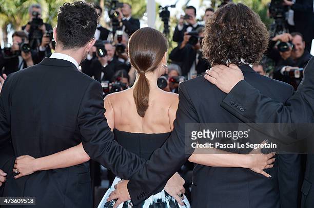 Gilad Kahana, Natalie Portman and Ram Bergman attend the "A Tale Of Love And Darkness" Premiere during the 68th annual Cannes Film Festival on May...