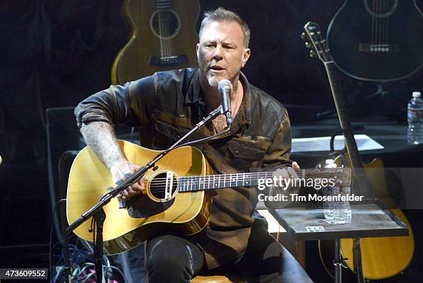 James Hetfield performs during the 2nd Annual "Acoustic-4-A-Cure" Benefit Concert at The Masonic Auditorium on May 15, 2015 in San Francisco,...