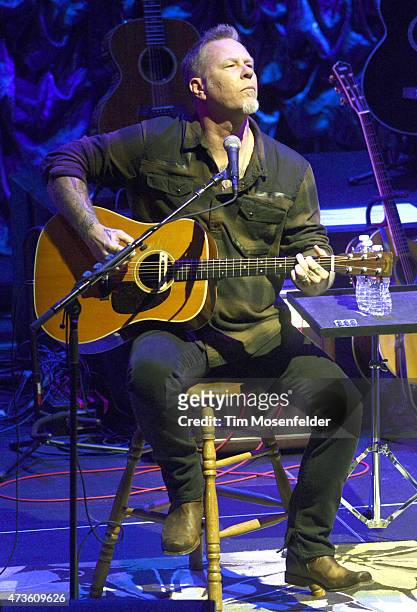 James Hetfield performs during the 2nd Annual "Acoustic-4-A-Cure" Benefit Concert at The Masonic Auditorium on May 15, 2015 in San Francisco,...