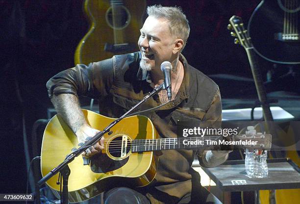 James Hetfield performs during the 2nd Annual "Acoustic-4-A-Cure" Benefit Concert at The Masonic Auditorium on May 15, 2015 in San Francisco,...