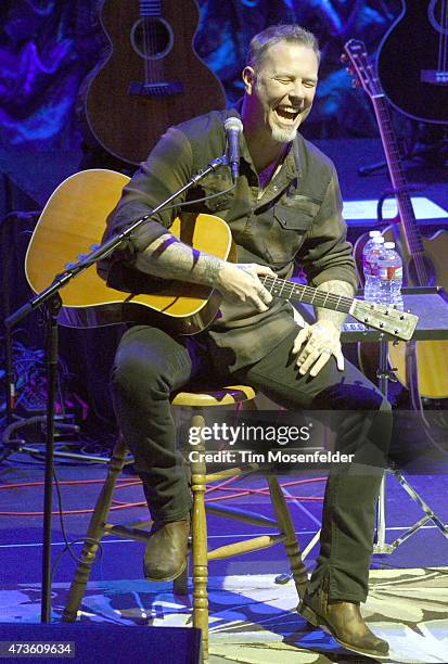 James Hetfield performs during the 2nd Annual "Acoustic-4-A-Cure" Benefit Concert at The Masonic Auditorium on May 15, 2015 in San Francisco,...