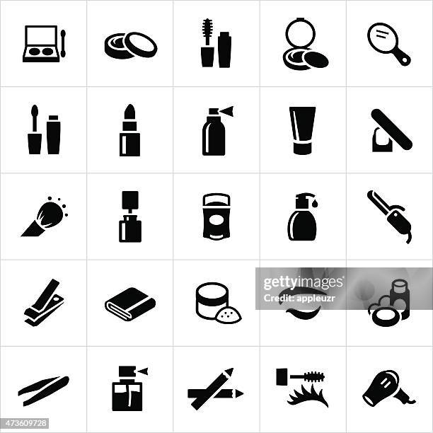 ilustraciones, imágenes clip art, dibujos animados e iconos de stock de iconos de belleza y cosméticos - productos-de-belleza