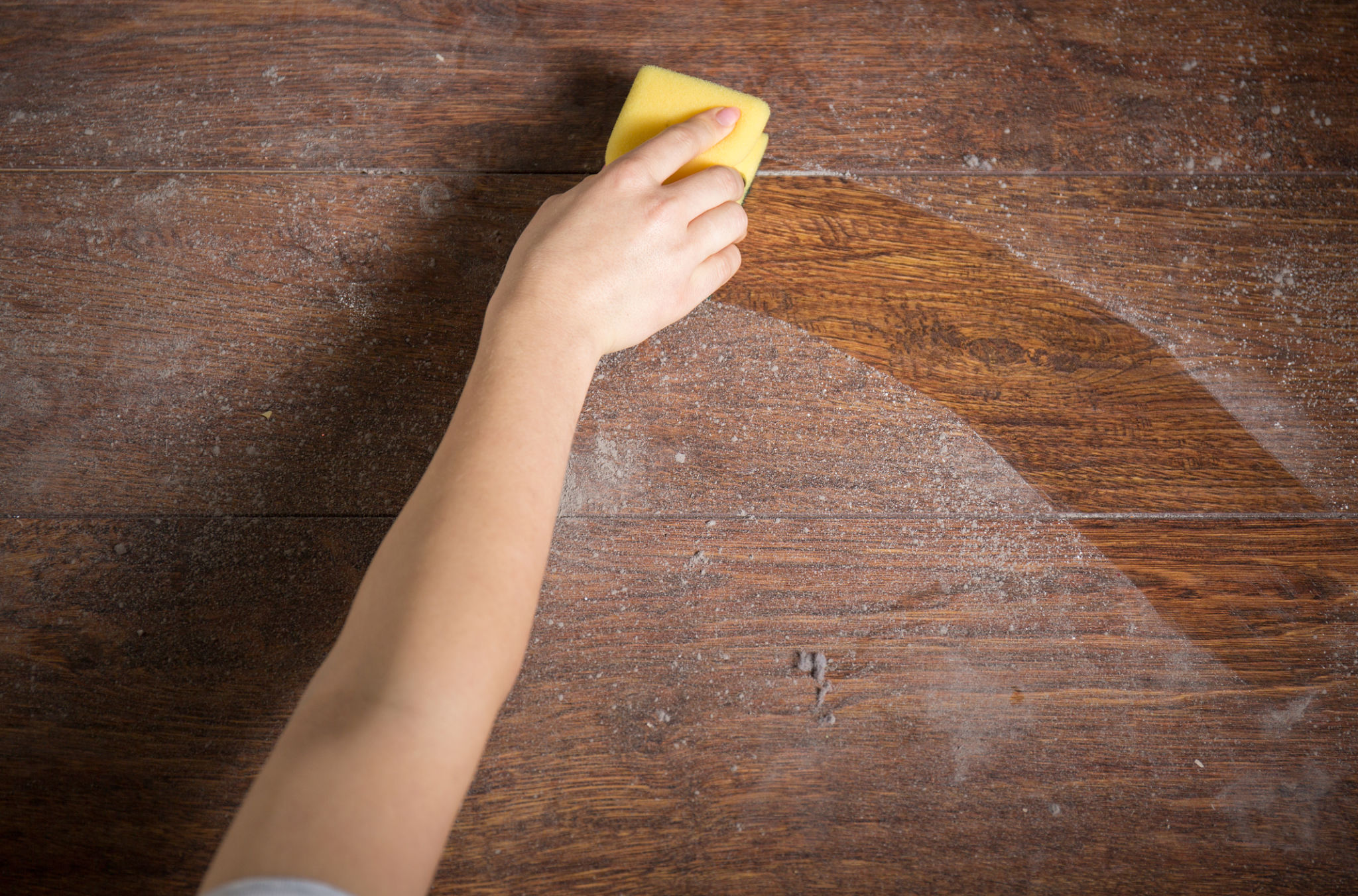 dusting furniture