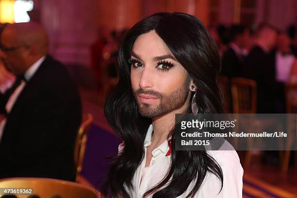 Conchita Wurst attends the AIDS Solidarity Gala at Hofburg Vienna on May 16, 2015 in Vienna, Austria.