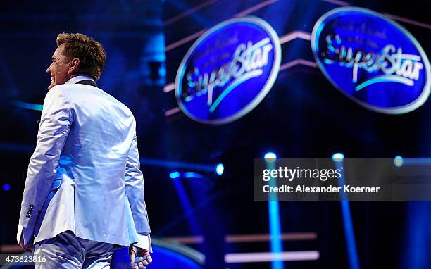 Jury member Dieter Bohlen is seen during the live finals of the television show 'Deutschland sucht den Superstar' on May 16, 2015 in Bremen, Germany.