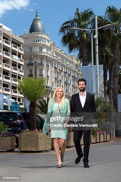 Producer Lady Monika Bacardi and Andrea Iervolino of AMBI Pictures pose for a portrait session during the 2015 Cannes Film Festival on May 16, 2015...