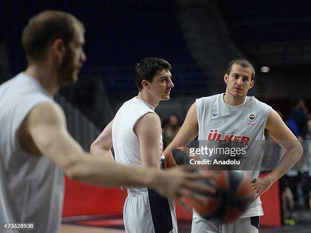 Emir Preldzic of Fenerbahce Ulker is seen during the Fenerbahce Ulker Practice of Turkish Airlines Euroleague Final Four Madrid 2015 at Barclaycard...