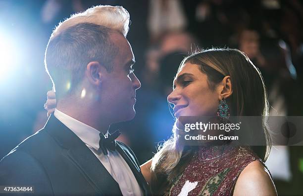 Robbie Williams and Ayda Field attend "The Sea Of Trees" Premiere during the 68th annual Cannes Film Festival on May 16, 2015 in Cannes, France.