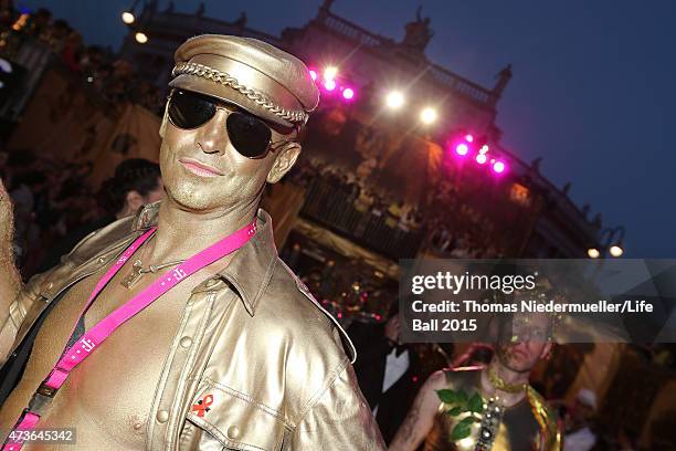 Guests in costumes attend the Life Ball 2015 at City Hall on May 16, 2015 in Vienna, Austria.