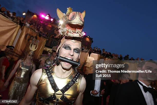 Guests in costumes attend the Life Ball 2015 at City Hall on May 16, 2015 in Vienna, Austria.