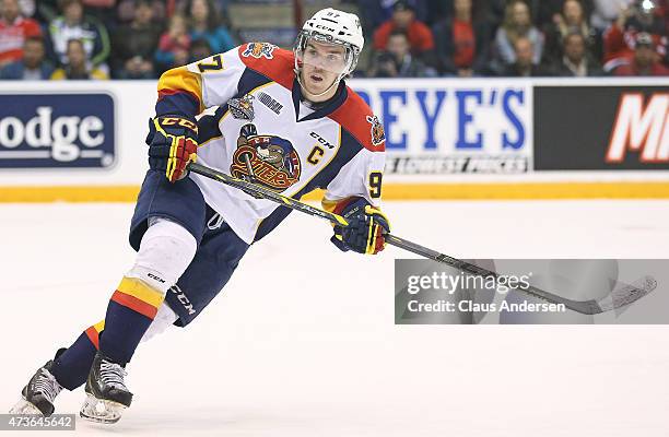 Connor McDavid of the Erie Otters skates against the Oshawa Generals in Game Five of the OHL Robertson Cup Championship Final at General Motors...