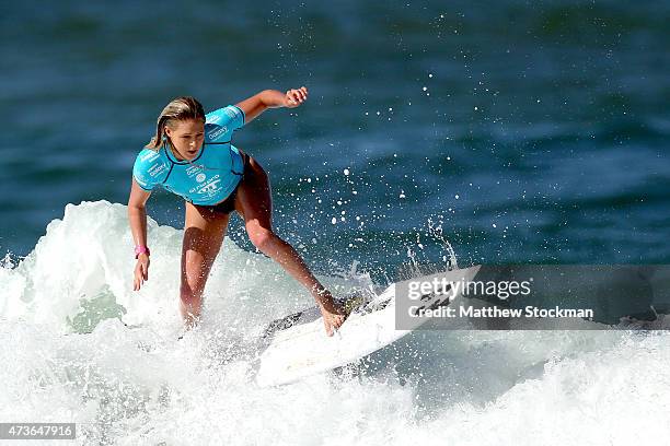 Laura Enever of Australia surfs during the Round 3 of the Oi Rio Pro on May 16, 2015 in Rio de Janeiro, Brazil.