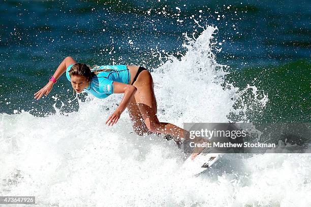 Laura Enever of Australia surfs during the Round 3 of the Oi Rio Pro on May 16, 2015 in Rio de Janeiro, Brazil.