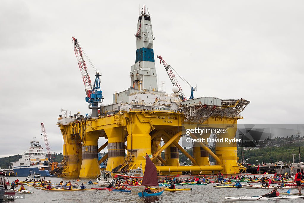 Protesters Take To Kayaks To Demonstrate Against Shell's Plans To Drill In Arctic