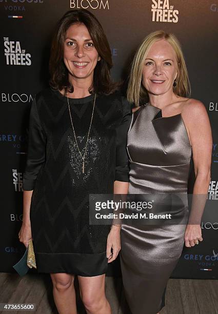 Gina Bellman and Mariella Frostrup attend "The Sea of Trees" party hosted by GREY GOOSE at Baoli Beach on May 16, 2015 in Cannes, France.