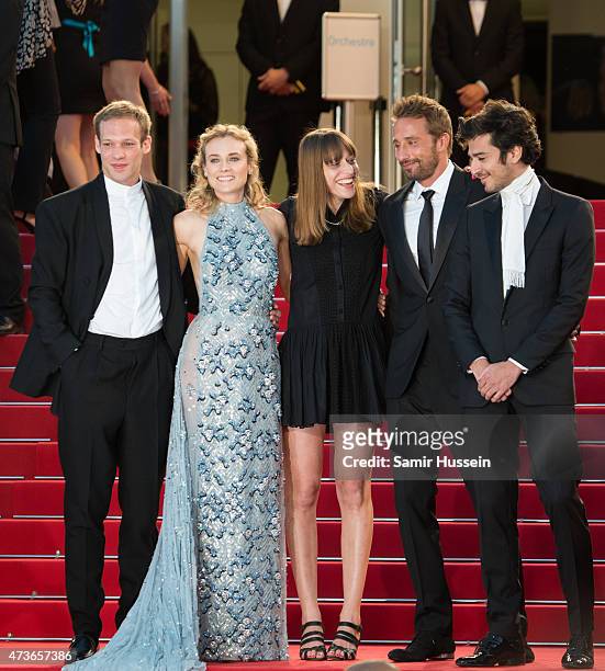 Paul Hamy, Diane Kruger, Alice Winocour, Matthias Schoenaerts and guest attend "The Sea Of Trees" Premiere during the 68th annual Cannes Film...
