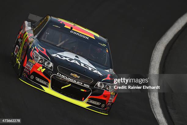 Jeff Gordon drives the Axalta Coating Systems Chevrolet during qualifying for the NASCAR Sprint Cup Series Sprint All-Star Race at Charlotte Motor...