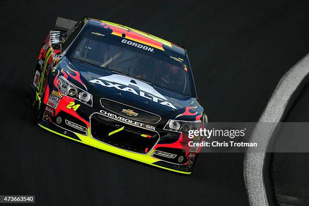 Jeff Gordon drives the Axalta Coating Systems Chevrolet during qualifying for the NASCAR Sprint Cup Series Sprint All-Star Race at Charlotte Motor...