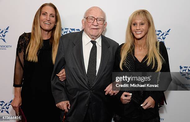 Liza Asner, honoree Edward Asner and Lois Ressler attend The Humane Society Of The United States' Los Angeles Benefit Gala at the Beverly Wilshire...